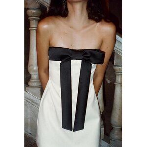 ZARA STRAPLESS DRESS WITH BOW